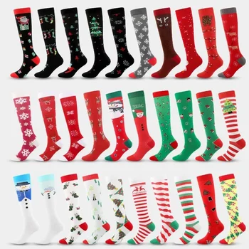 2023 Рождественские носки Веселое Рождество Санта Клаус Елка Снежинка Лось Хлопковая команда Счастливые Носки Новогодние женские Мужские носки