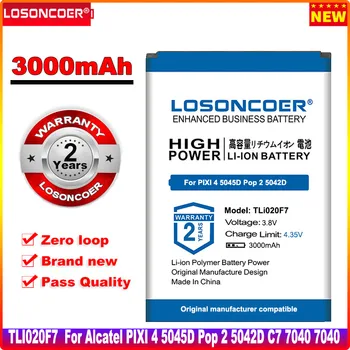 LOSONCOER 3000 мАч TLi020F7 Батарея для Alcatel PIXI 4 5045D Pop 2 5042D C7 7040 7040D 7041 7041D J720 J720T J726T J726T-so2