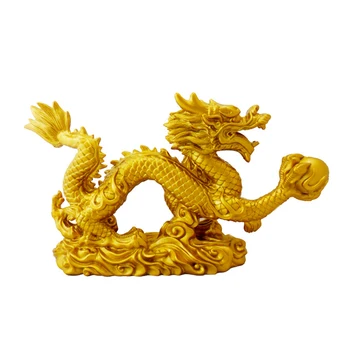 Китайский зодиак, статуя золотого дракона, украшение для дома, украшение для животных