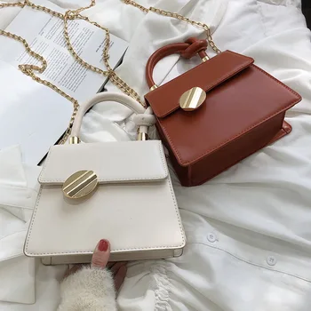Модная женская сумка на осень-зиму, новая дизайнерская квадратная сумка через плечо с французской цепочкой в стиле ретро из искусственной кожи Soft Face