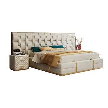 Новая двуспальная кровать 2022 года, роскошный каркас кровати королевского дизайна, современный комплект мебели для спальни