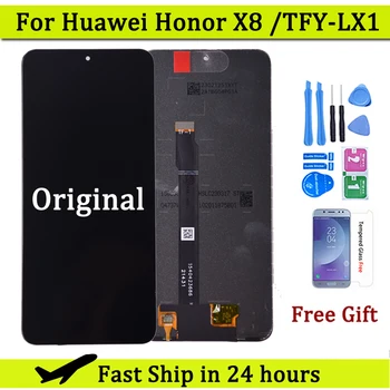 Оригинал для Huawei Honor X8 TFY-LX1, TFY-LX2, TFY-LX3 ЖК-дисплей С сенсорным Экраном Дигитайзер В сборе Для Honor X8 4G ЖК-рамка