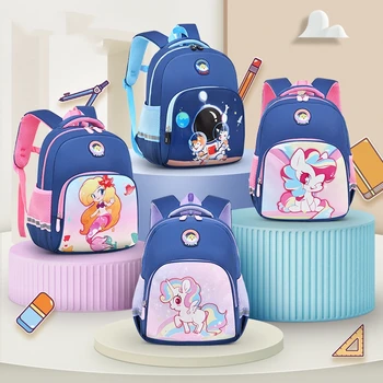 Школьные сумки учащихся начальной школы, мультяшные милые рюкзаки для детского сада, защита позвоночника, снижение веса детских сумок